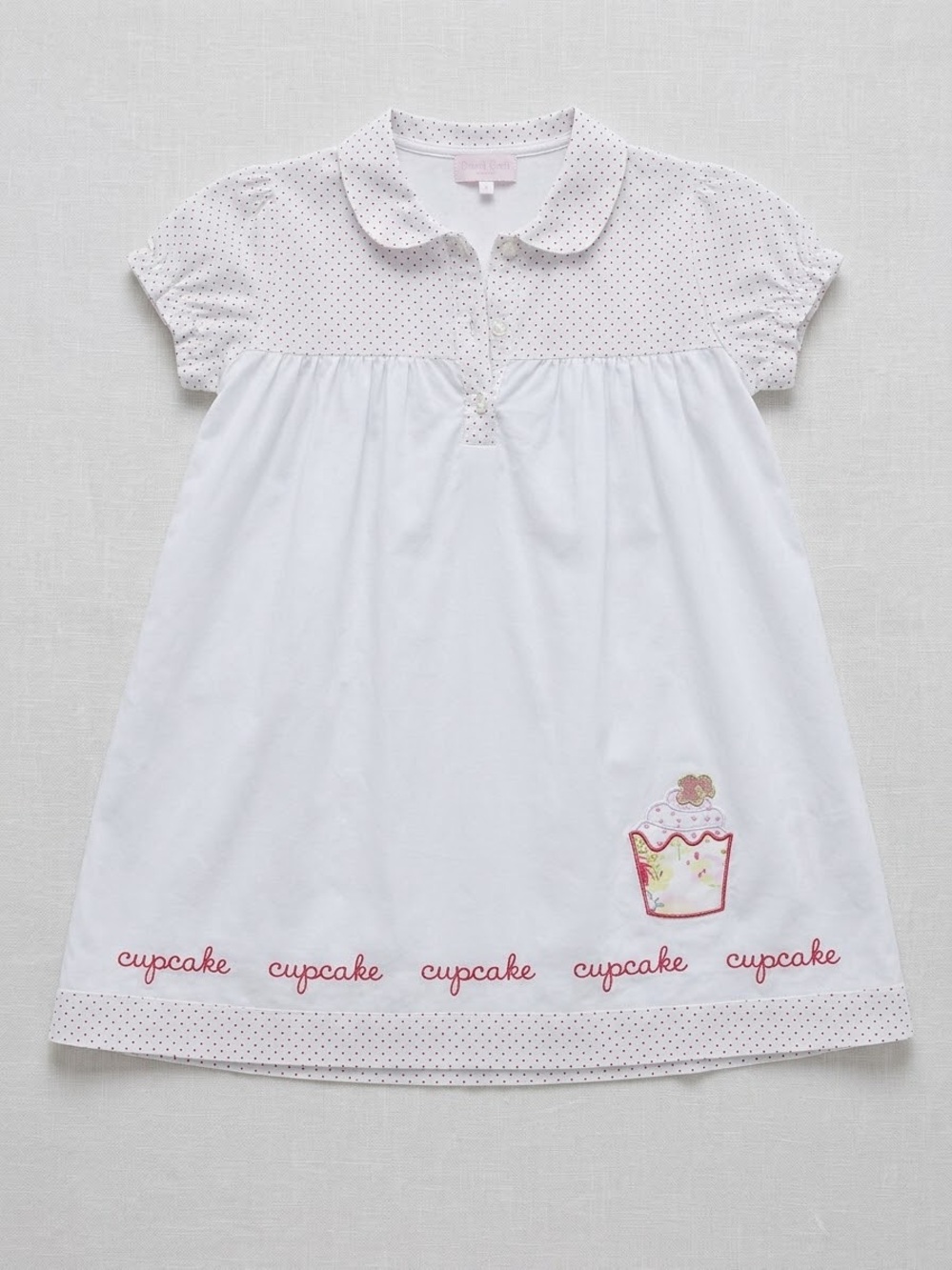 Powell Craft England Girls White Cotton Cupcake Nightdress / Dress Size 4-5Y